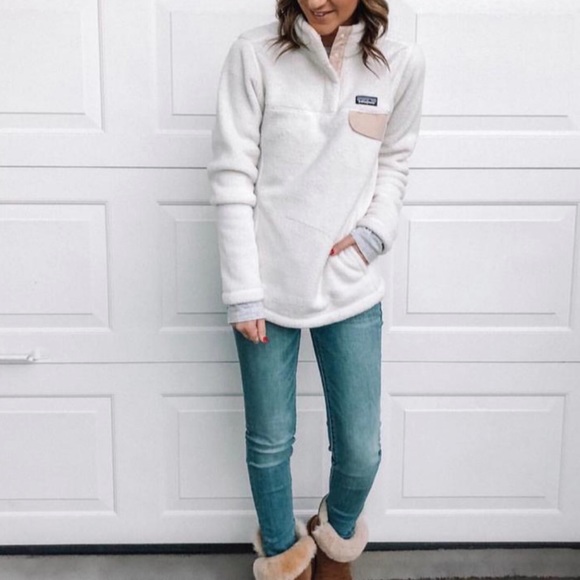 Patagonia Sweaters - like new✨ patagonia white re-tool pullover